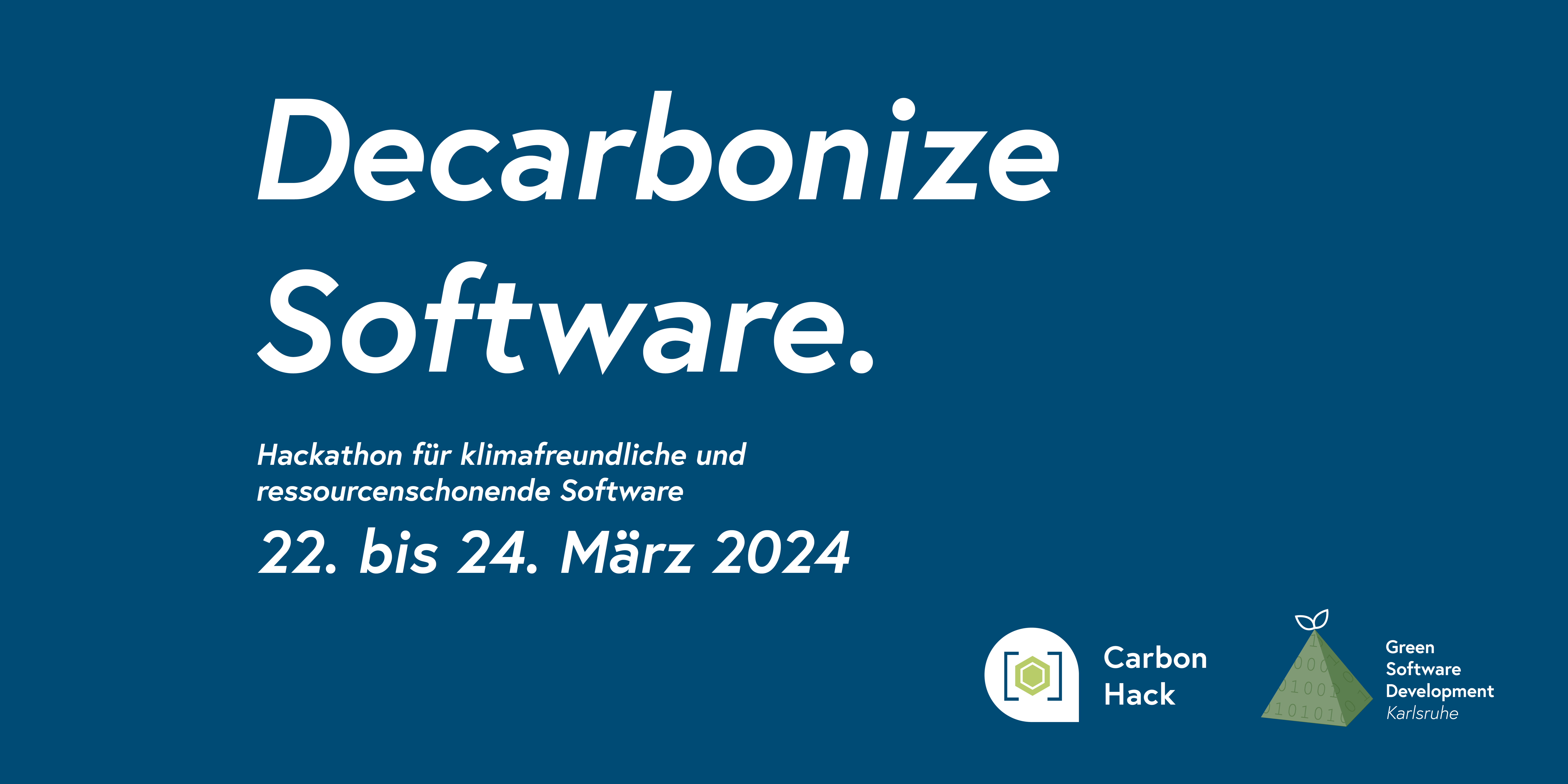 Einladung zum Carbon Hack Karlsruhe vom Freitag, 22. März bis Sonntag, 24. März 2024